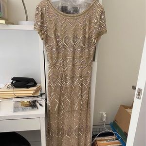 Champagne Adrianna Papell Full Gown